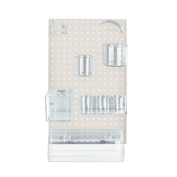 10-Piece White Pegboard Organizer Kit with 1 Panel and Accessory